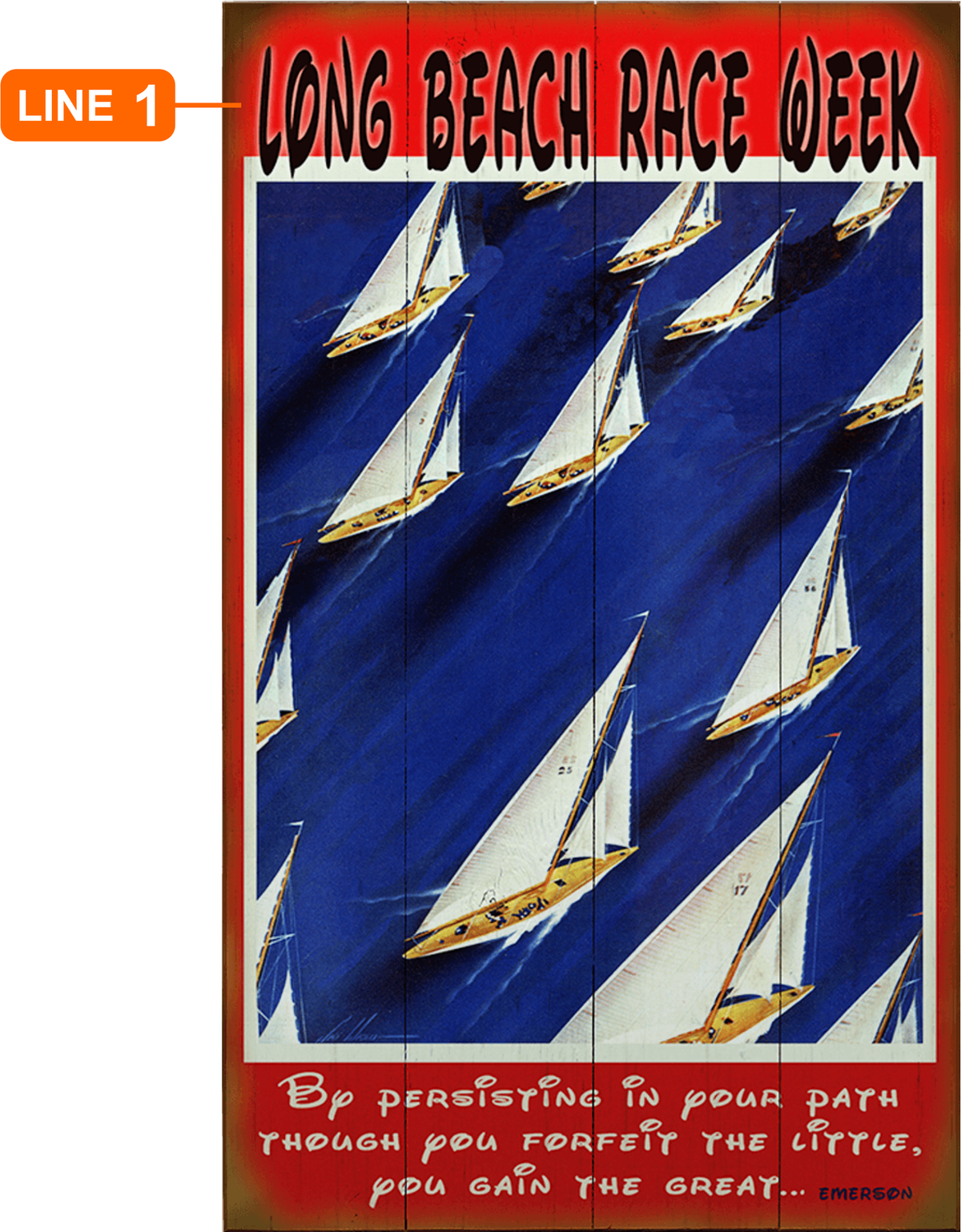 Sailboat Race Vintage Sign (#993)